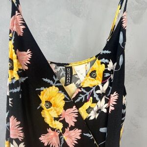 H&M Divided Black Dress with Yellow Floral Print